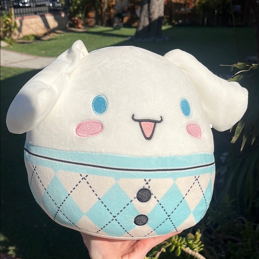 Cute Plush Toy with Argyle Pattern
